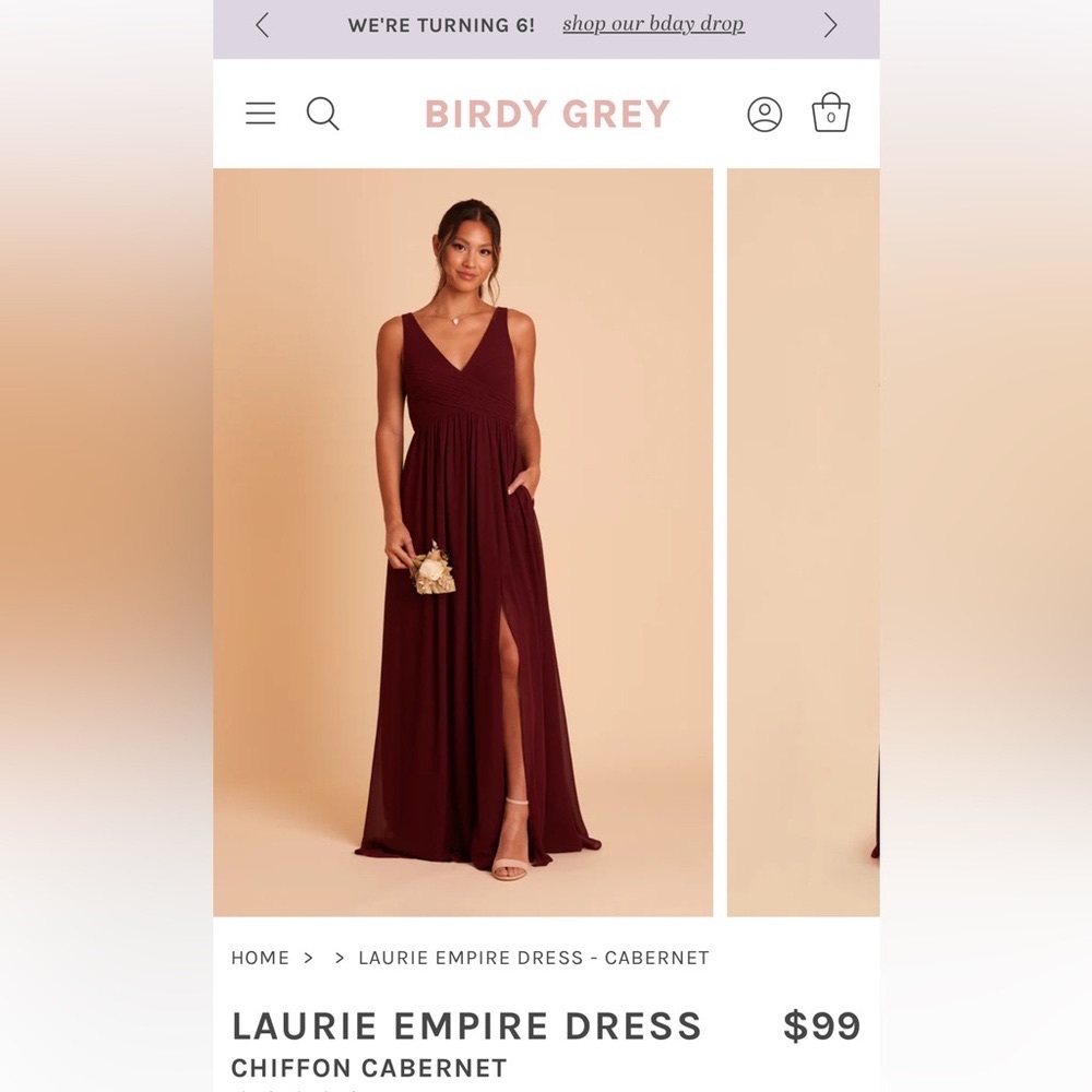 Birdy Grey Laurie Cabernet Chiffon Dress
